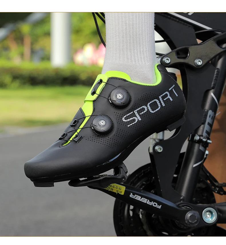 Ultra-Light Cycling Shoes, Breathable and Lightweight, SPD-Compatible Hard Soles for Road Mountain Bike Competition Training