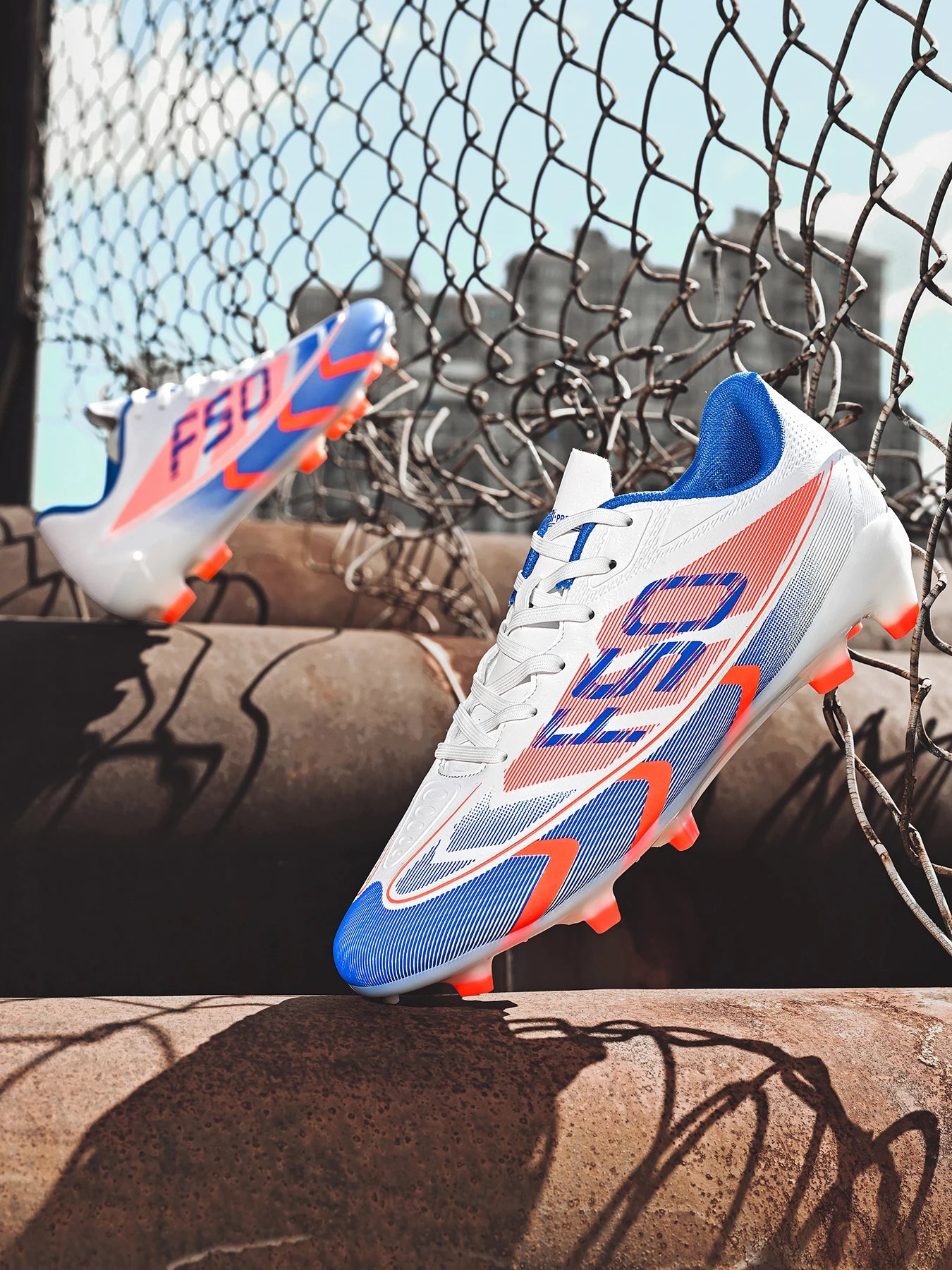 Unisex AG FG Soccer Shoes PU Woven Fabric Upper TPU Shockproof Sole Wear-Resistant Anti-Slip Teenager Competition Sneakers