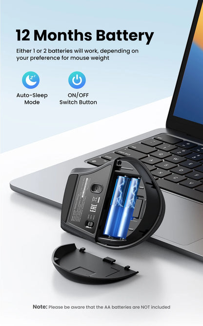 UGREEN  Wireless Mouse Hyper-Fast Scroll Bluetooth 5.4 2.4G Ergonomic 5000DPI for MacBook Tablet Laptops Computer PC Mice