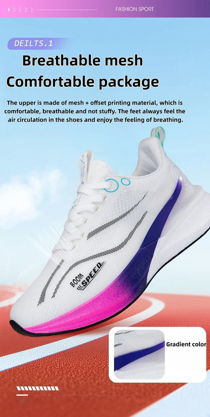 Scarpe da corsa marathon professionali da uomo e donna 2025 con piastra in carbonio, ammortizzazione, ultra leggere, supporto stabile, scarpe sportive