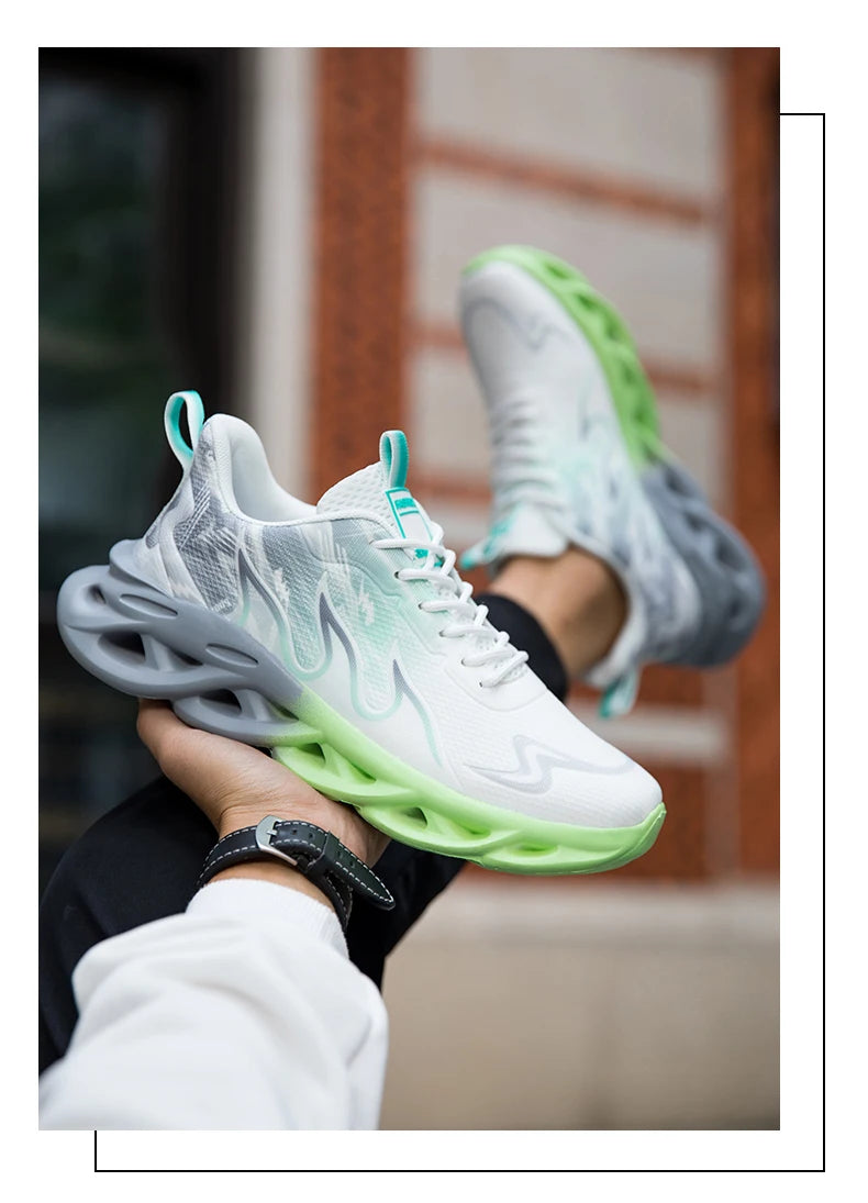 Men's Running Shoes Breathable Mesh Sports Shoes Cushioned Casual Sneakers Lightweight Comfortable Tennis Shoes Athletic Footwear