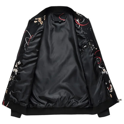 Spring and Autumn Men's Flower Jacket, Large Size Urban Casual Jacket, Multicolor Available