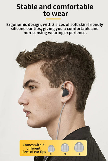 Auricolari in-ear cablati KZ ZS10 Pro X HiFi con bassi monitor, cavo staccabile e microfono