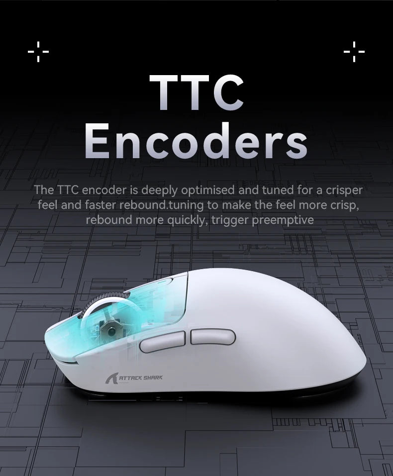 Mouse ATTACK SHARK X3 trimodo 1K Hz, mouse inalámbrico Bluetooth X3Pro 4K Hz ligero, PAW3395, velocidad móvil 650IPS