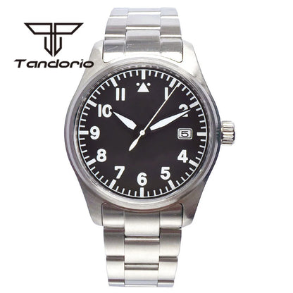Tandorio 39mm Diving Pilot Automatic Watch for Men NH35/PT5000/Miyota8215 Movement AR Sapphire Crystal 20BAR Waterproof Luminous
