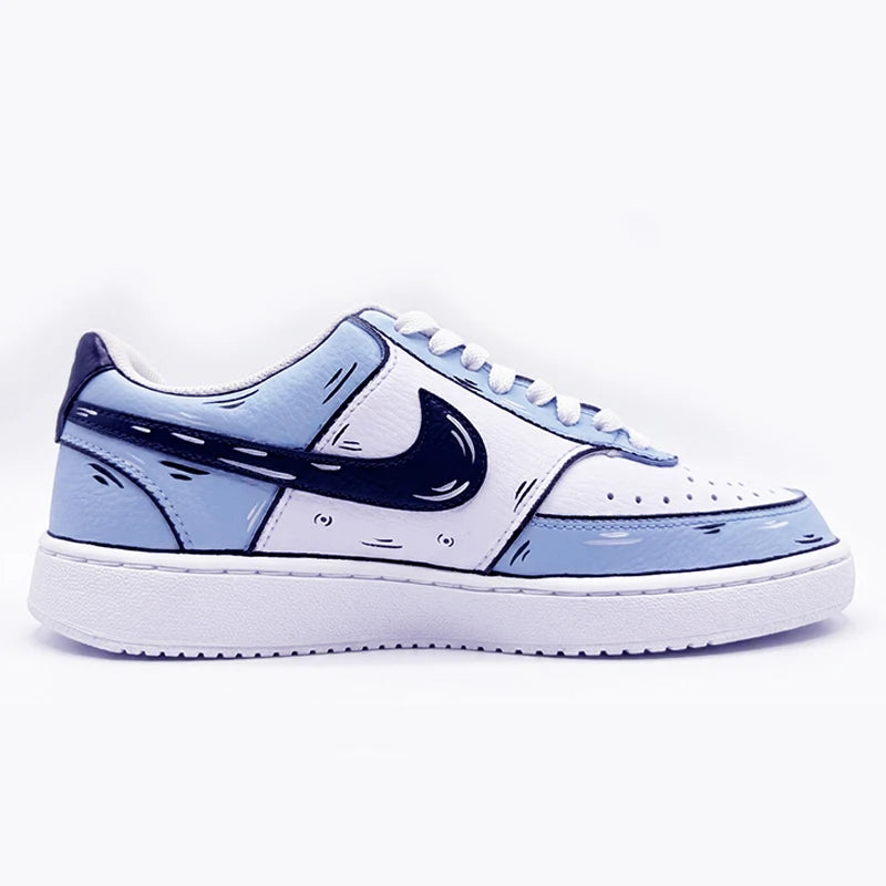 Custom Sneakers Custom Sneakers NIKE COURT VISION Messy Line Design Couple Matching Shoes Unisex Low-Top Skate Retro Shoes