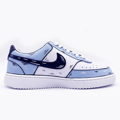 Custom Sneakers Custom Sneakers NIKE COURT VISION Messy Line Design Couple Matching Shoes Unisex Low-Top Skate Retro Shoes