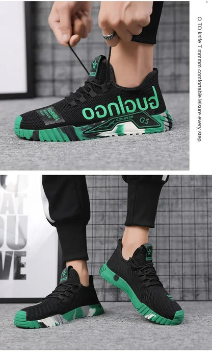 Running Sport Fashion High Top Sneakers Zapatillas De Deporte 2024 Men Casual Mesh Shoes Light Soft Breathable Vulcanized Shoes