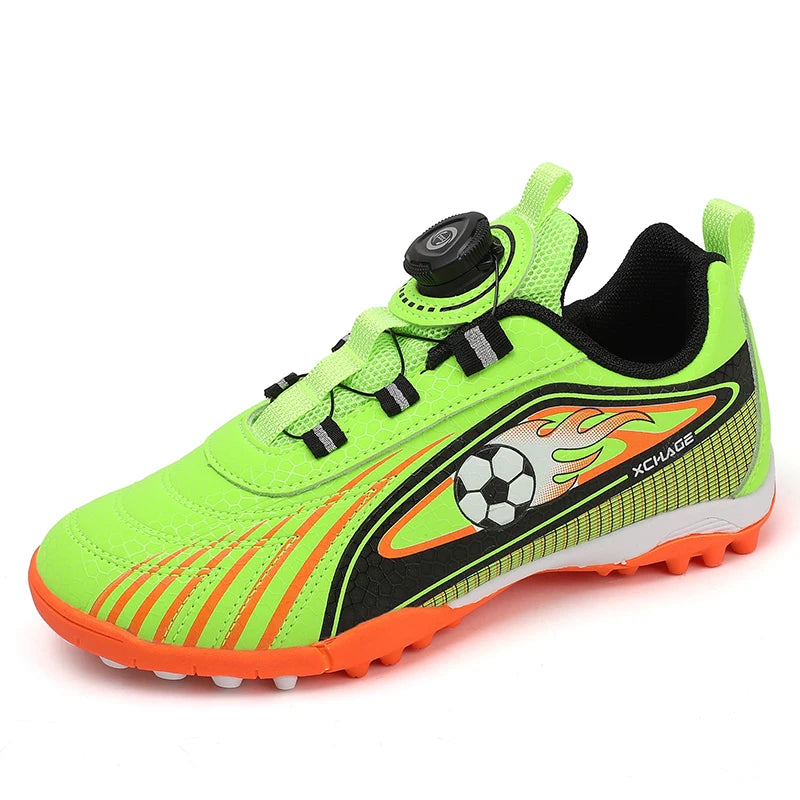 Children's Rotating Buckle Sneakers Students Competition Training Football Shoes Fashionable Lightweight Anti-slip Footwear
