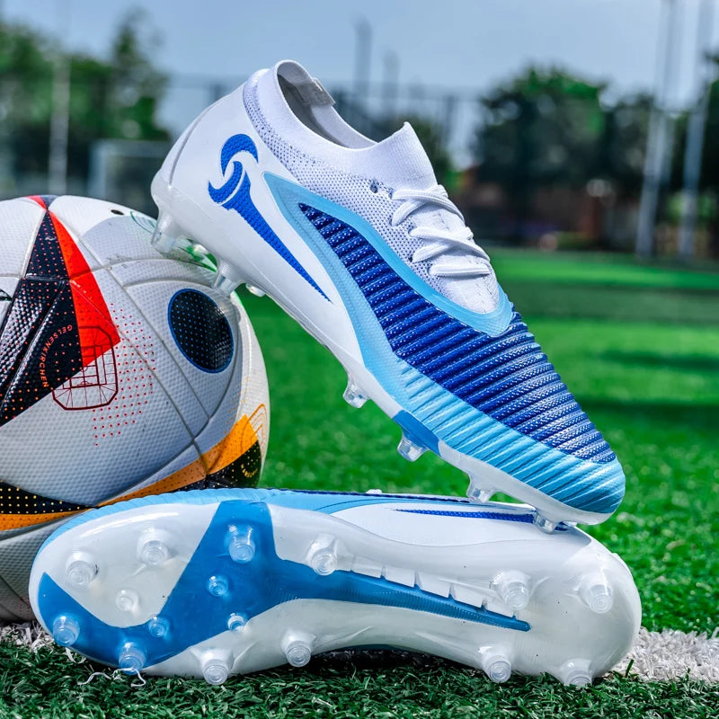 New Men Football Boots Outdoor Sport Boys Long Spikes Non Slip Breathable Match Training Cleats Soccer Shoes Adult Comfortable
