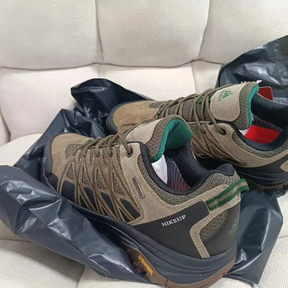 HIKEUP New Arrival Men's Hiking Shoes Breathable Lace Up Trekking Male Cushioning Outdoor Climbing Tourism Sneakers for Men