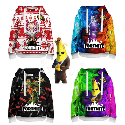 Fortnite Herren-Hoodie mit modischem 3D-Print, Sweatshirt im Battle-Game-Stil, Hoodies für Jungen und Mädchen, Hip-Hop, Hombre, Casual-Oberbekleidung