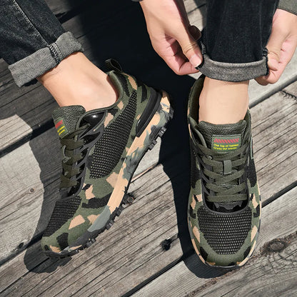 Men’s Camouflage Breathable Sports Shoes Comfortable Non-Slip Soft-Soled Shoes Suitable for Outdoor Activities