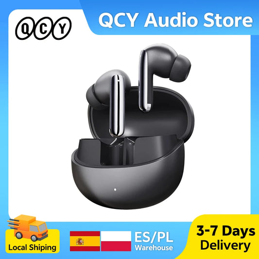 QCY MeloBuds Pro Adaptive Hybrid Active Noise Cancelling Wireless Earbuds – 46dB ANC, Bluetooth 5.3, LDAC Hi-Res Audio, 34H Playtime