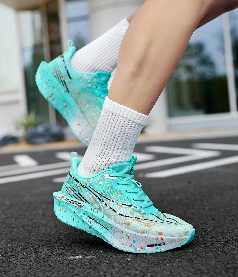 2026 Air Cushion Jogging Shoes Running Shoes Carbon Board Marathon Men Sports Breathable Lightweight Women's Nonskid Sneakers