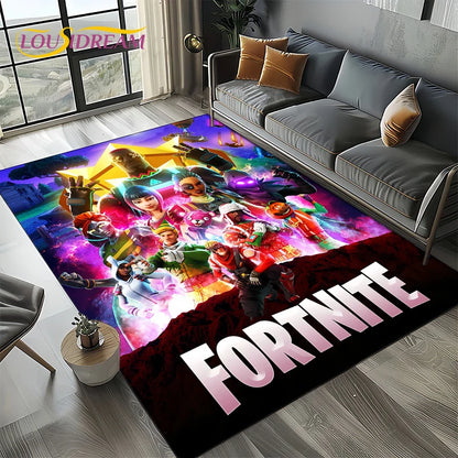 2025 Games 3D F-Fortnite Cartoon Carpet Rug for Living Room Bedroom Home Sofa Decoration, Kids Play Area Rug Non-slip Floor Mat