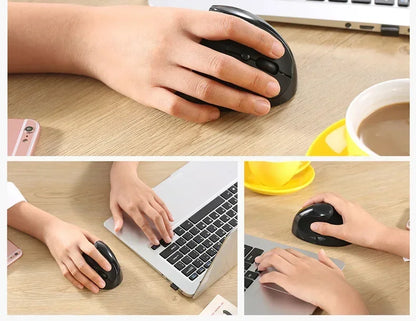 YANFU BNKJ5 Mute Grip Left Hand Wireless 2.4G Mouse Ergonomic Applicable  Snail Bionic Relief Joints Office Dry Battery Version