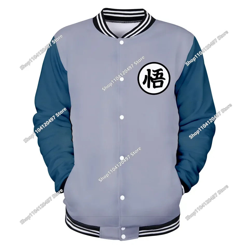 Uniforme da baseball streetwear Dragon Ball per uomo e donna, costume Son Goku per adulti, giacca primaverile e autunnale, cardigan, felpa, idea regalo