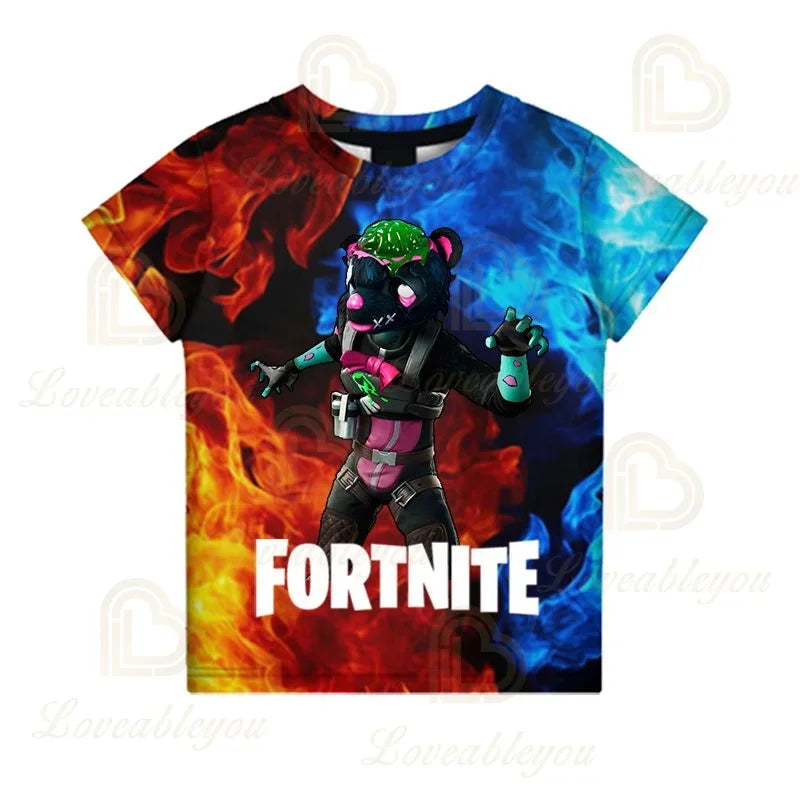 Battle-Royale-T-Shirt Fortnite Victory, T-Shirt für Kinder, Oberteile für Mädchen und Jungen, Harajuku-Shirts, Kinderkleidung 3D, 2025 NEUES DESIGN