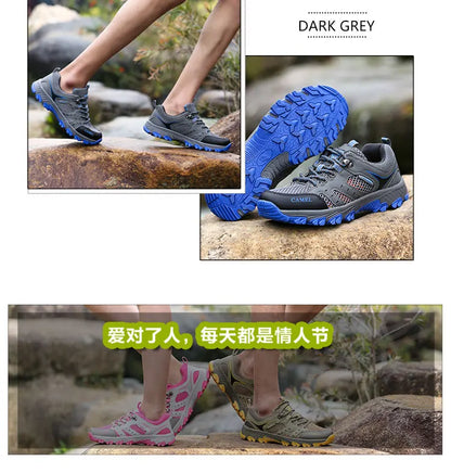 Brand Hiking Shoes For Men Non-slip Trekking Sneaker Spring Summer Breathable Rock Climbing Shoes Men Sport Outdoor Sneakers Man