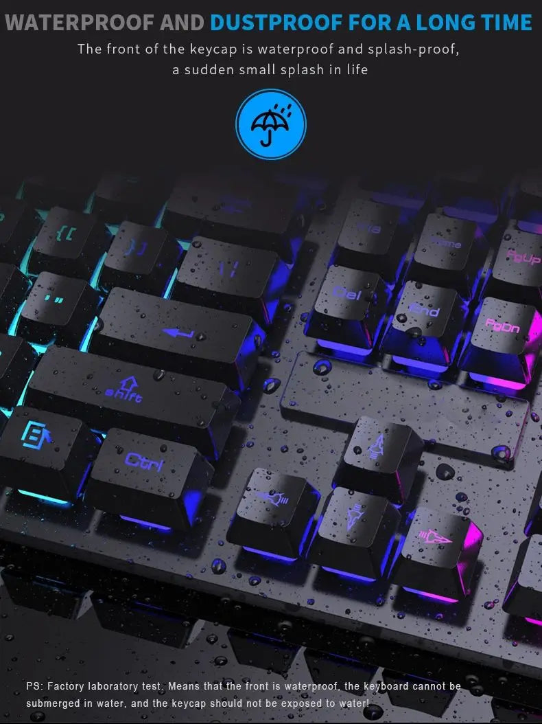 RGB Wired Mechanical Keyboard 104 Keys of Backlit Key Caps Gaming and Office Keyboard For Microsoft Windows and Apple IOS System