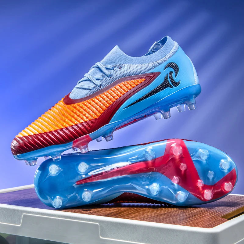 New Men Football Boots Outdoor Sport Boys Long Spikes Non Slip Breathable Match Training Cleats Soccer Shoes Adult Comfortable