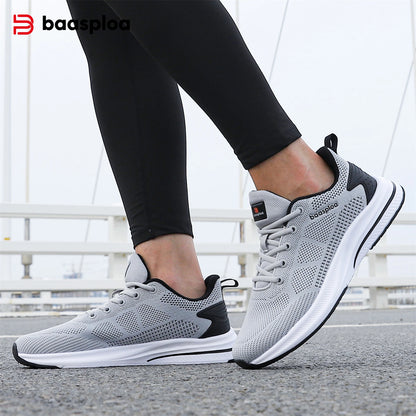 Baasploa Men's Running Shoes Brand, Male Designer Mesh Casual Sneakers, Lightweight Lace-Up New Male Outdoor Sports Tennis Shoes