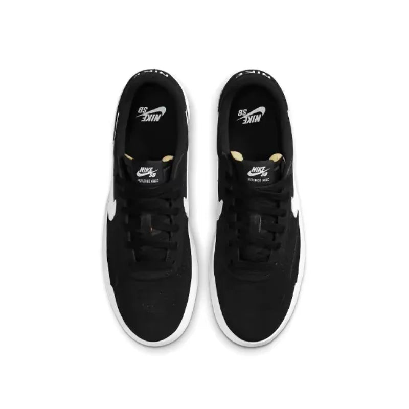 Nike SB Heritage Vulc in Black and White Minimalist and stylish everyday sneakers Breathable casual skate shoesCD5010-003