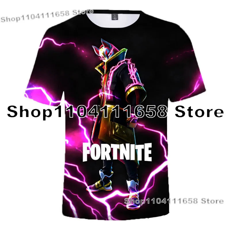 Banana Peely T-Shirt Damen-Tee Kinder F-Fortnite T-Shirt für Herren mit 3D-Druck, Battle-Royale-Game-Sommertop, Geburtstagsgeschenke