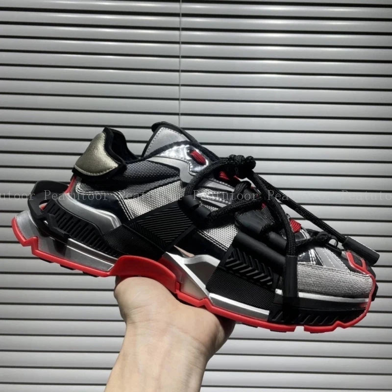 Size 35-46 Women’s and Men’s Sports Shoes High-Quality Patchwork Casual Sneakers Lace-Up Fashion Platform Sports Running Shoes Hot