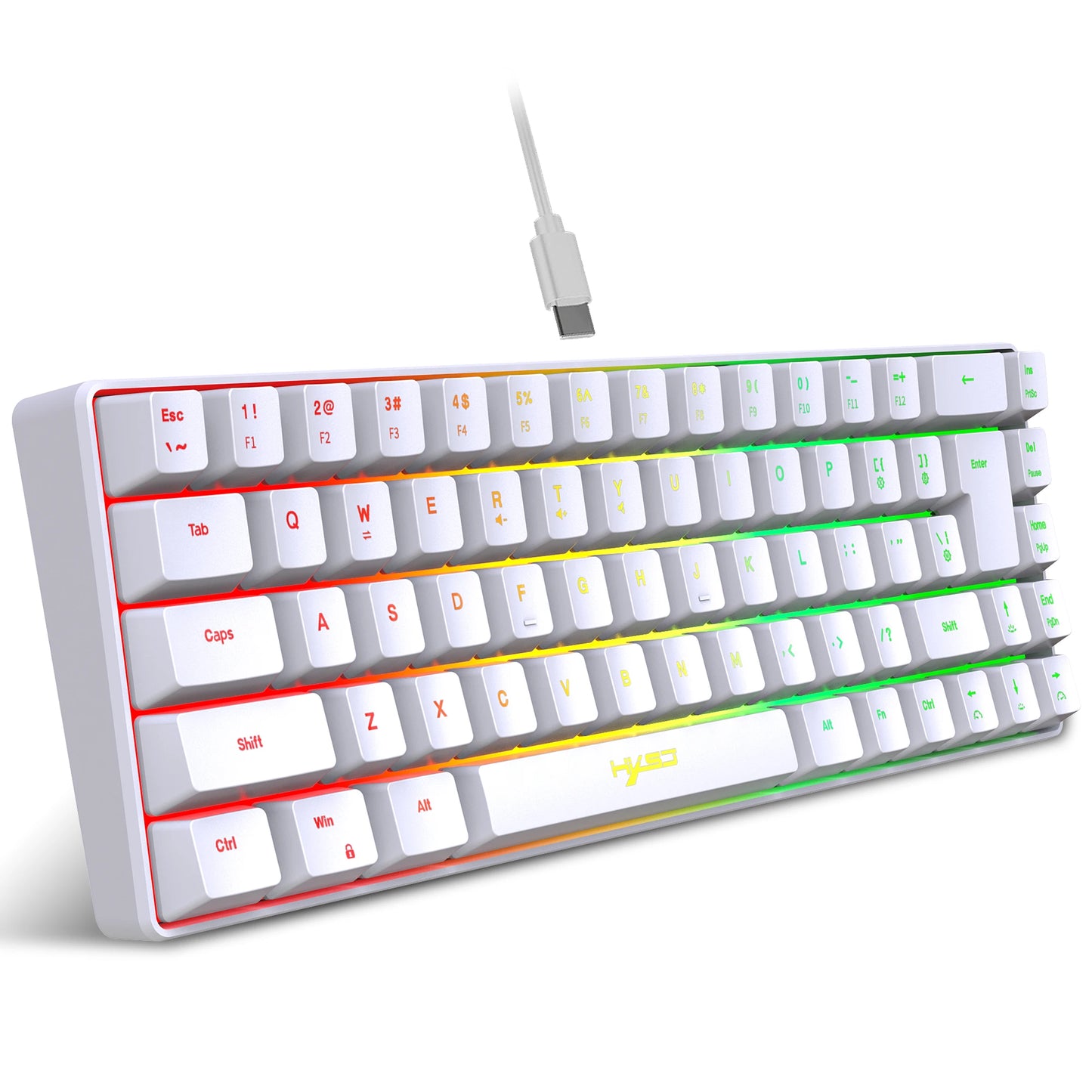 Hot Sale! Spanische kabelgebundene Gaming-Tastatur mit 69 Tasten und RGB-Hintergrundbeleuchtung, kompaktes 68%-Design, ein unverzichtbares Gadget für Büroangestellte und Gamer