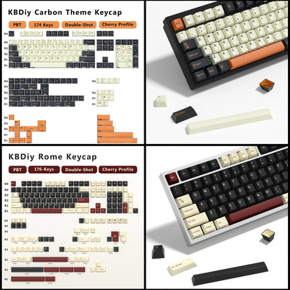 KBDiy GMK Illusion Tastenkappen Cherry-Profil Double-Shot PBT ISO-Tastenkappen für Gamer Mechanisches Tastatur-Kit Gaming Point Retro-Tastenkappe