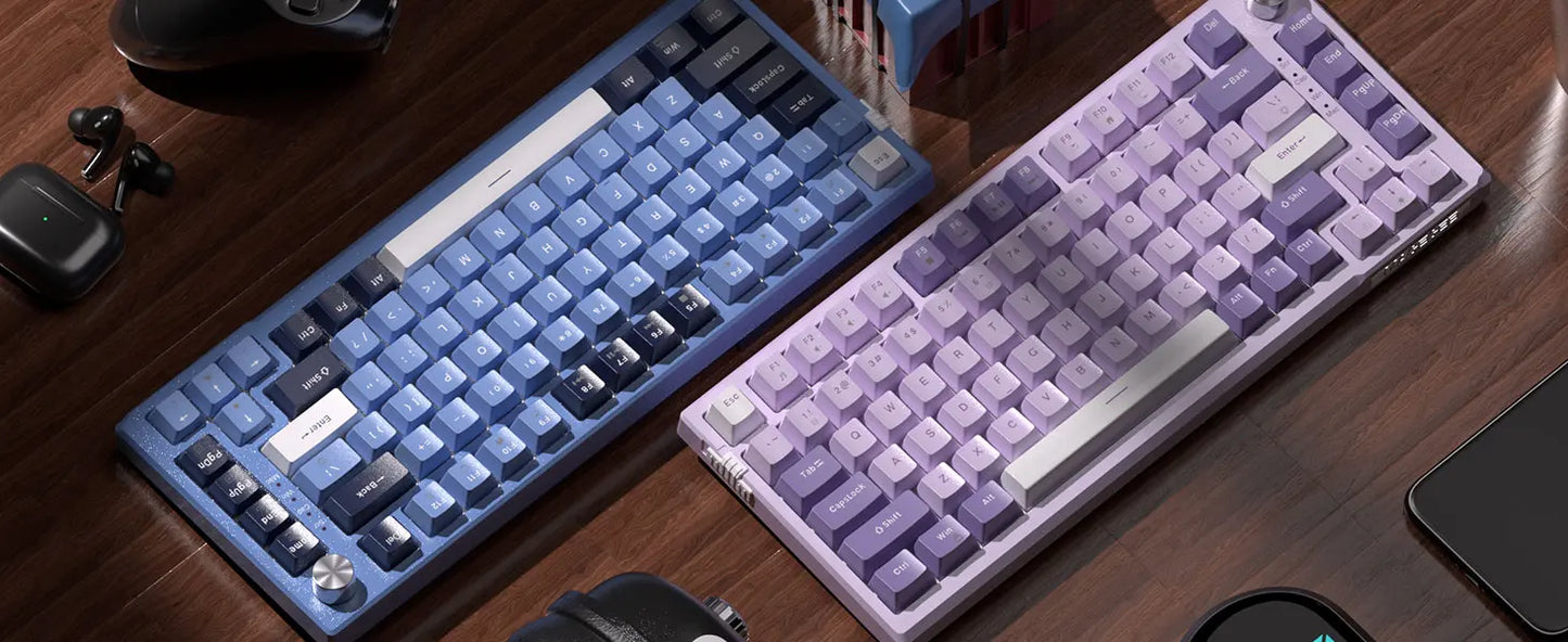 MageGee SKY81 75% mechanische Gaming-Tastatur, RGB-Gasket, Hot-Swap-fähige kabelgebundene Custom-Tastatur mit cremiger Schalldämpfung und Drehregler