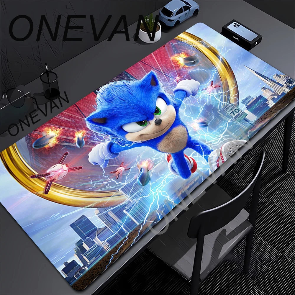 XXL Desk Mat Anime Sonic The Hedgehog Mouse Mat With Pad Gaming Accessories Prime Gaming Keyboard Pad Padding Mat