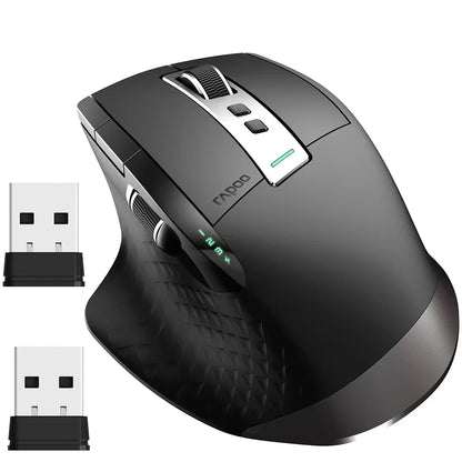 Rapoo New MT710L Multi-mode Rechargeable Wireless Bluetooth Mouse Ergonomic 4000 DPI Support Up to 4 Devices Office Mice
