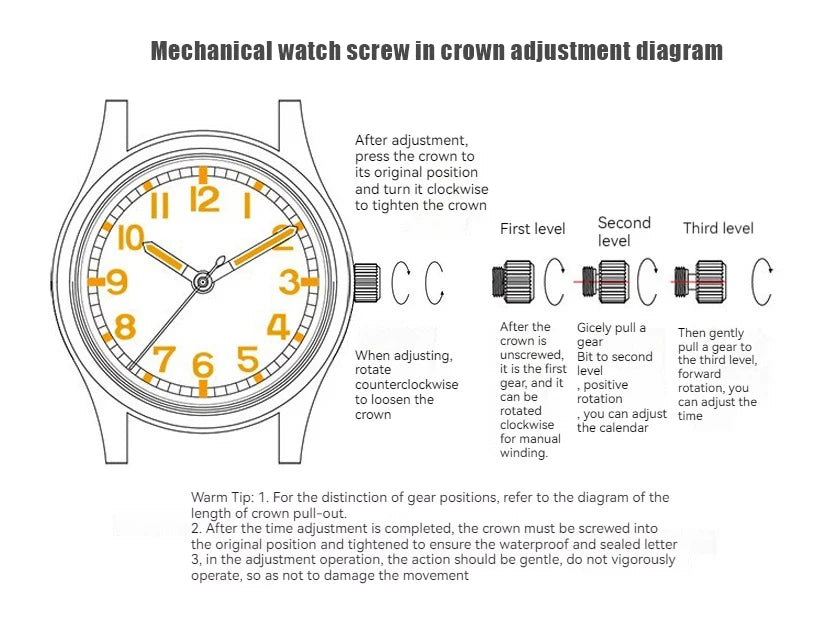Hruodland 2025 New Men's Mechanical Watch Seagull ST3620 Retro Pilot 43MM BGW-9 Luminous Sapphire Crystal Turbine Watch