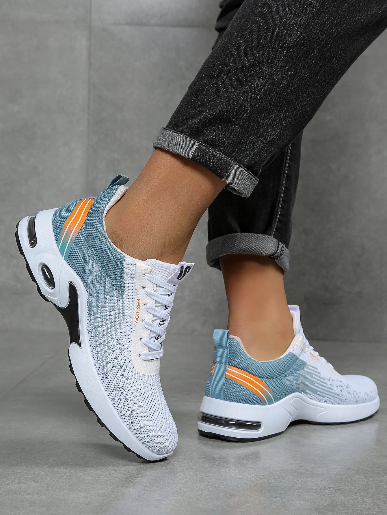 Herrenschuhe, lässige Herrenschuhe, atmungsaktives Mesh, Luftpolsterung, weiche Sohle, modische Sportschuhe im Color-Block-Design