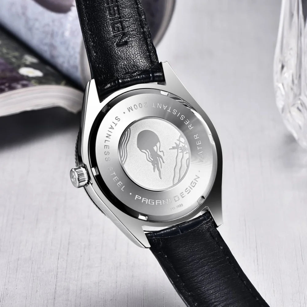 PAGANI Design PD1689 Men's Quartz Watch Japan VH65 Movement Sapphire Glass Leather Strap 20Bar Waterproof Men's Wristwatch