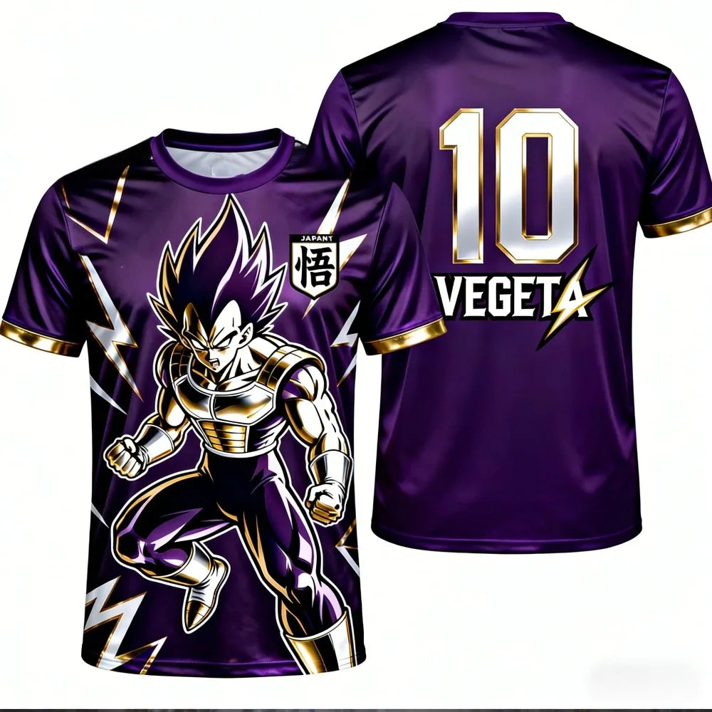 2026 Summer Dragon Ball T-shirt Men's Breathable 3D Printed Casual Family Unisex Kids Sports Football Training Jersey