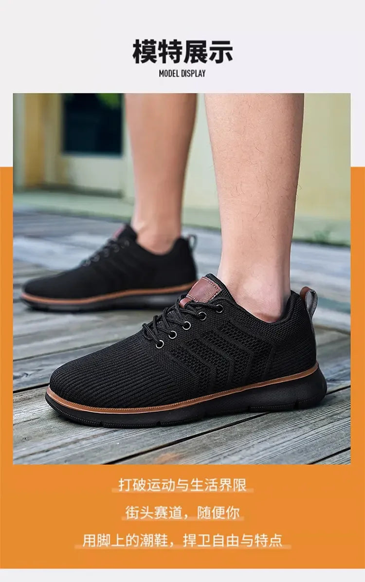 Casual Sneaker Shoes Breathable Men's Walking Mesh Soft Sole Outdoor Anti Slip Travel Comfortable Running Shoes Tenis Masculino