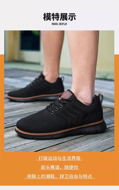 Casual Sneaker Shoes Breathable Men's Walking Mesh Soft Sole Outdoor Anti Slip Travel Comfortable Running Shoes Tenis Masculino