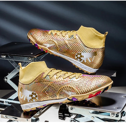 New Men's Football Boots Training Soccer Shoes Breathable Grass Cleats Match Long Spikes Indoor Sneakers Ultralight Drop Shipping