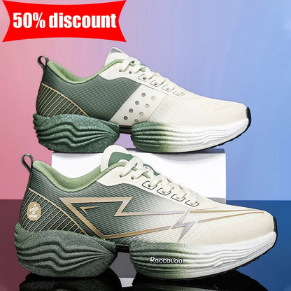 Couple Sports Shoes Professional Marathon Comfortable Jogging Shock-absorbing Training Shoes High Rebound Anti-Slip Racing Shoes
