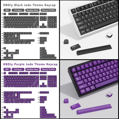 KBDiy GMK Illusion Tastenkappen Cherry-Profil Double-Shot PBT ISO-Tastenkappen für Gamer Mechanisches Tastatur-Kit Gaming Point Retro-Tastenkappe
