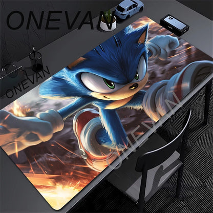 XXL Desk Mat Anime Sonic The Hedgehog Mouse Mat With Pad Gaming Accessories Prime Gaming Keyboard Pad Padding Mat