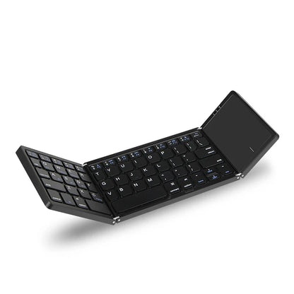 Mini Folding Wireless Bluetooth Keyboard Russian Spanish Arabic Hebrew Portuguese with Touchpad for Windows, Android, IOS