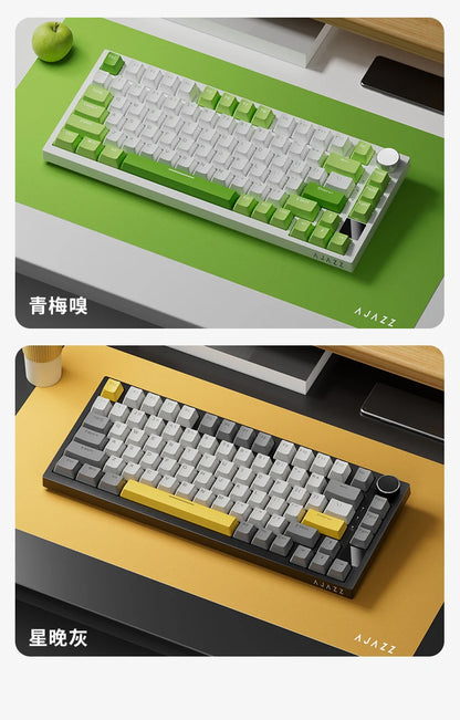AJAZZ AK820  Mechanical Keyboard 70% Compact Layout/RGB Lighting/Hot-swappable Switches,with Wired,Wireless,and Bluetooth