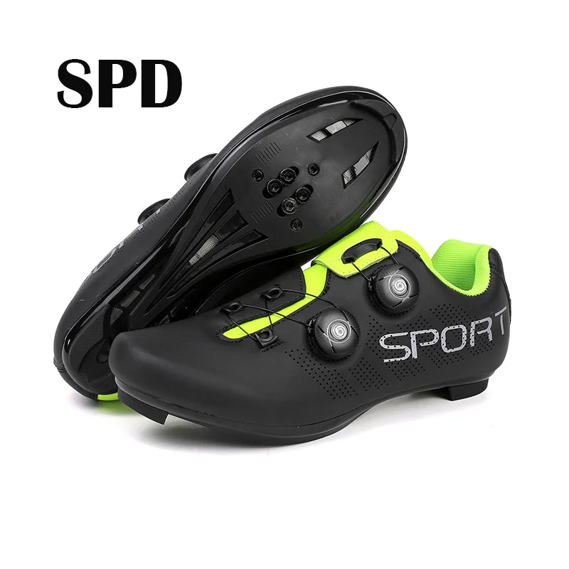Ultra-Light Cycling Shoes, Breathable and Lightweight, SPD-Compatible Hard Soles for Road Mountain Bike Competition Training