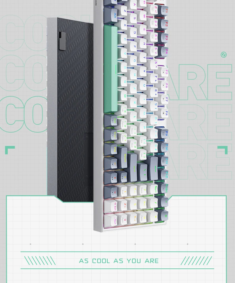 MACHENIKE K500 mechanische Tastatur – kabelgebundene Gaming-Tastatur K500-B94, Hot-Swappable, 94 Tasten, 90%-Layout, RGB-Hintergrundbeleuchtung für PC und Laptop