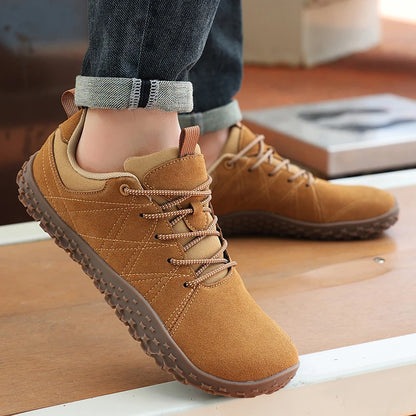 Suede Leather Shoes PU Fabric Wide Toe Shoe Anti-slip Hiking Shoe Workwear Men's Sports Shoes Women's Outdoor Walking Shoes